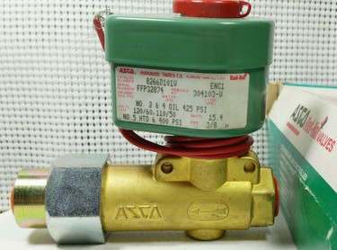 ASCO 8266D101V 3/8 Inch Normally Open Valve 0–400 PSI With Viton Seat