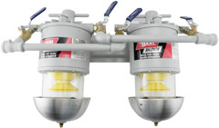 Baldwin 200-MMV 2 Diesel Fuel/Water Separators Manifolded with Shut-Off Valves U.L. Listed