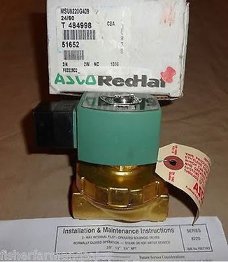 ASCO MSU8220G409-24V 3/4 Inch Steam Valve 5–125 PSI Steam 5–150 PSI Water 24V