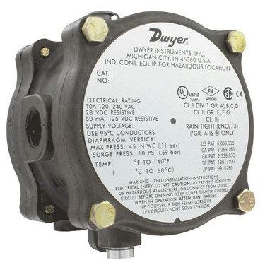 Dwyer Instruments 1950G-20-B-120-NA 4/20"WC XPrf Differential # Sw