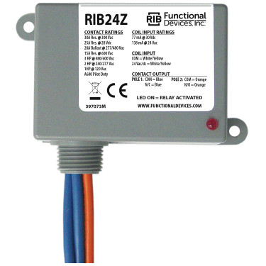 Functional Devices RIB24Z 30AMP 24VAC/DC SPST-NO/SPST-NC