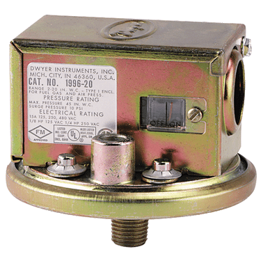 Dwyer Instruments 1996-5 1.4/5.5"WC Gas Pressure Switch