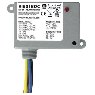 Functional Devices RIB01BDC 120V 20A SPDT Dry Contact Rely