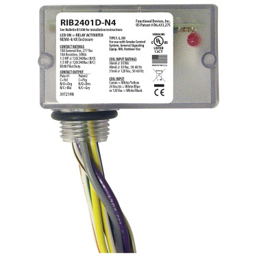 Functional Devices RIB2401D-N4  Encl Relay 10A DPDT 24V/120Vac