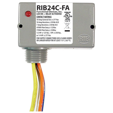 Functional Devices RIB24C-FA  Encl Relay 10A SPDT 24Vac/dc