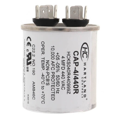 Hartland Controls CAP-40/4/440R  40/4MFD 370/440V ROUND RUN CAP