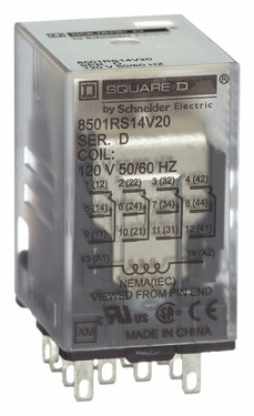 Schneider Electric (Square D) 8501RS14V20 120/240 MINI PLUG-IN RELAY