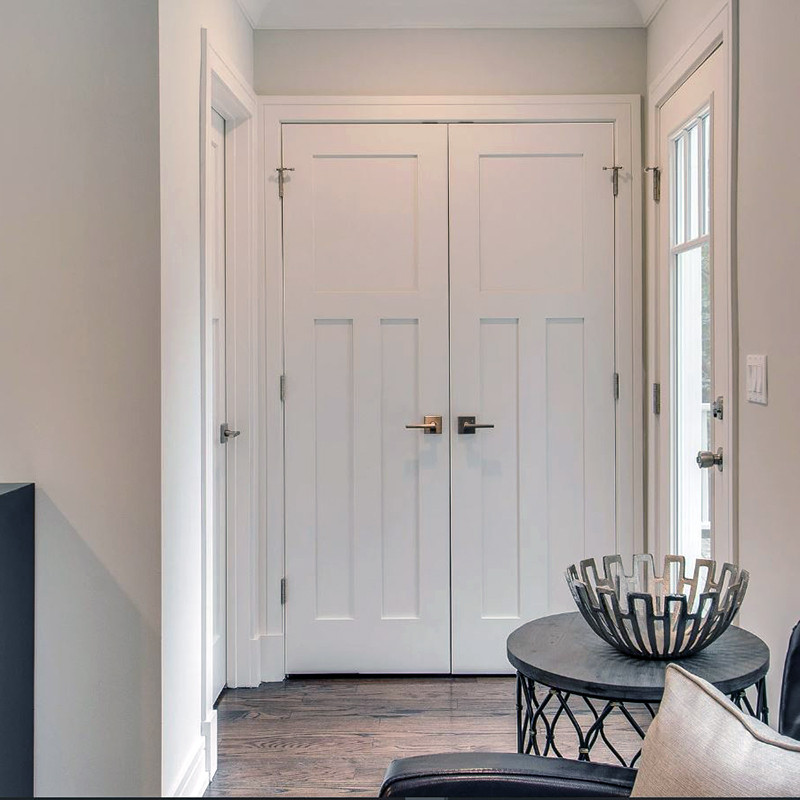 Wood 3 Panel Craftsman French Double Door | Butt Hinge | DALMATIAN