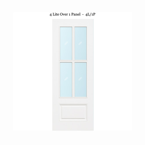 4 Lite Over One Solid Wood Panel Door