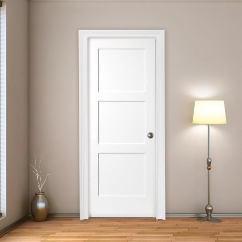 Wood 3 Panel Interior Paint Grade Door