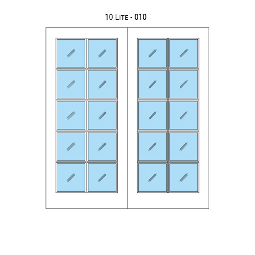 Glass 10 Panel Double Barn Door