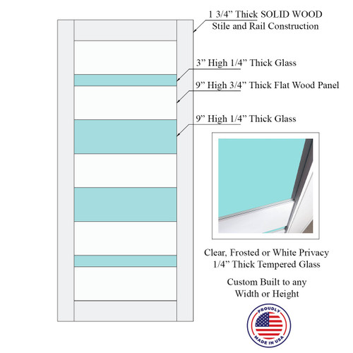 Glass 4 Lite Palermo Single Barn Door