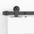 Black Top Mount T Shape Barn Door Hardware