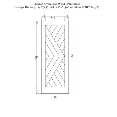 Chevron Arrow 1 Panel Interior Door DALMATIAN DOORS