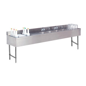 CRC-84C-L | 96' | Underbar Ice Bin/Cocktail Station, Sink Combo