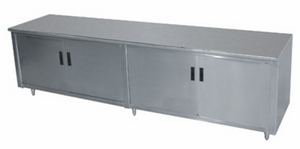 EHB-SS-249-X | 108' | Work Table, Cabinet Base Hinged Doors