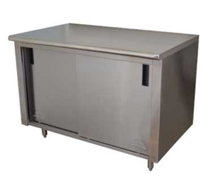 ECB-SS-304 | 48' | Work Table, Cabinet Base Sliding Doors