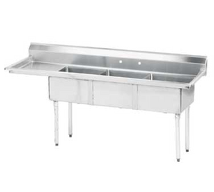 FE-3-1812-18L-X | 74' | Sink, (3) Three Compartment