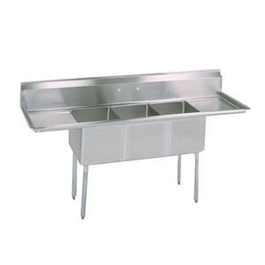 BKS-3-1824-14-18T | 90' | Sink, (3) Three Compartment BKS-3-1824-14-18T | 90' | Sink, (3) Three Compartment