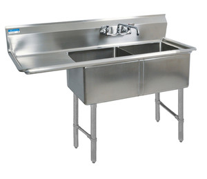 BKS6-2-1620-14-18LS | 54' | Sink, (2) Two Compartment BKS6-2-1620-14-18LS | 54' | Sink, (2) Two Compartment
