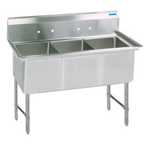 BKS6-3-24-14S | 77' | Sink, (3) Three Compartment