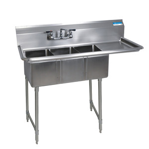 BKS-3-1014-10-15RS | 47' | Sink, (3) Three Compartment BKS-3-1014-10-15RS | 47' | Sink, (3) Three Compartment
