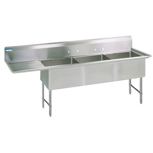 BKS6-3-24-14-24LS | 100' | Sink, (3) Three Compartment BKS6-3-24-14-24LS | 100' | Sink, (3) Three Compartment