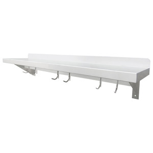 WSPR-2448 | 48' | Overshelf, Wall-Mounted with Pot Rack WSPR-2448 | 48' | Overshelf, Wall-Mounted with Pot Rack