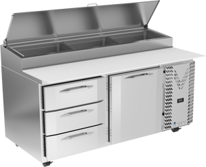 VPPD67HC-3 | 67' | Refrigerated Counter, Pizza Prep Table VPPD67HC-3 | 67' | Refrigerated Counter, Pizza Prep Table