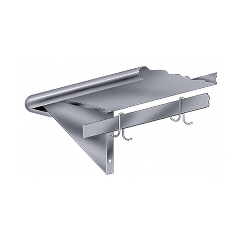 PS-12-108 | 108' | Overshelf, Wall-Mounted with Pot Rack