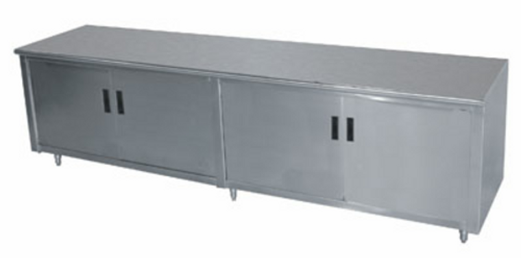 HB-SS-369 | 108' | Work Table, Cabinet Base Hinged Doors