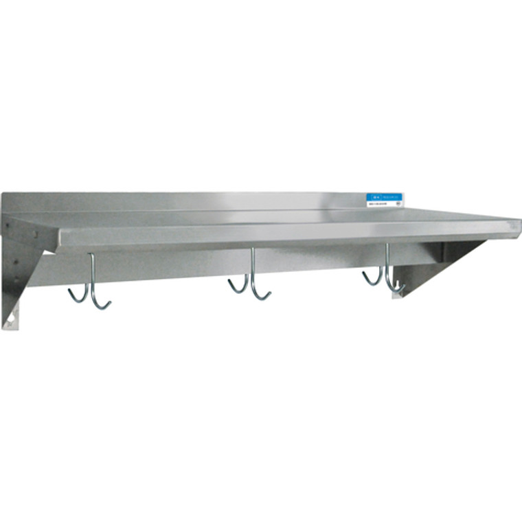 BKWS6-1496-PR | 96' | Overshelf, Wall-Mounted with Pot Rack