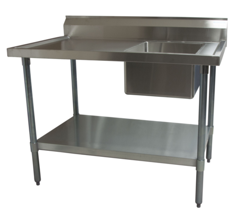 BKMPT-3048S-RHD | 48' | Work Table, with Prep Sink(s)