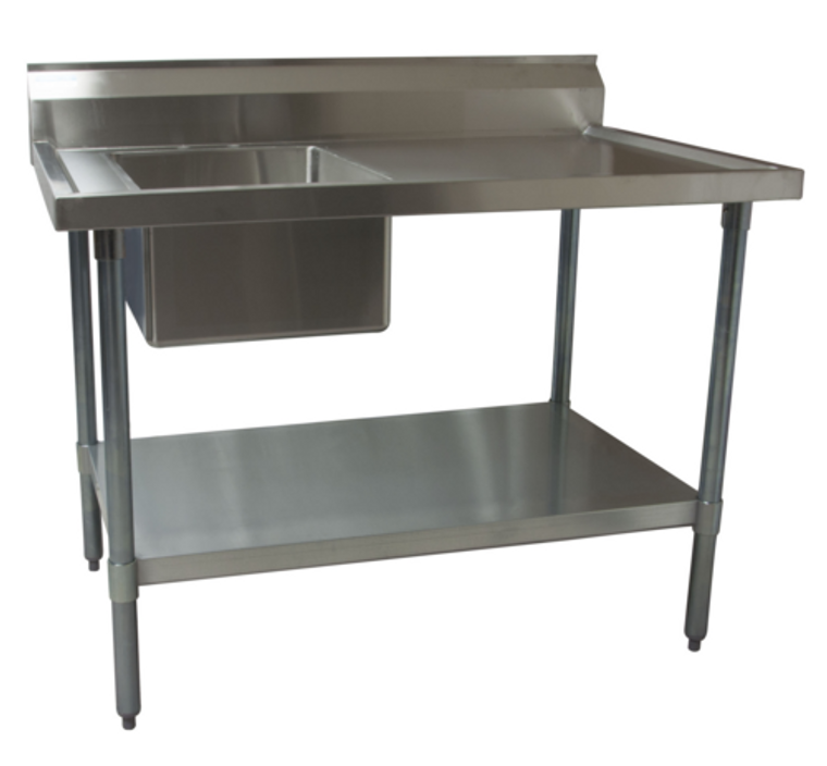 BKMPT-3048S-LHD | 48' | Work Table, with Prep Sink(s)