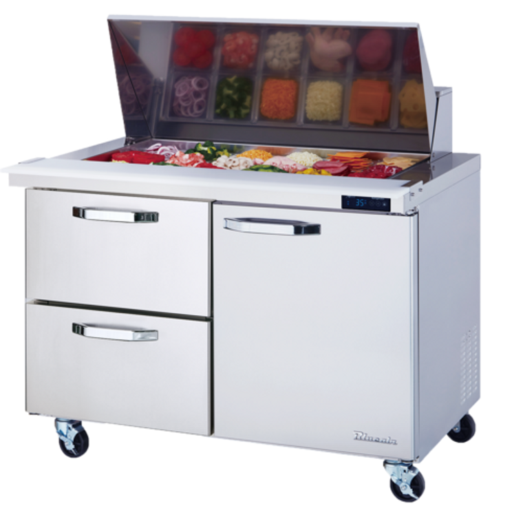 BLMT48-D2L-HC | 48' | Refrigerated Counter, Mega Top Sandwich / Salad Unit