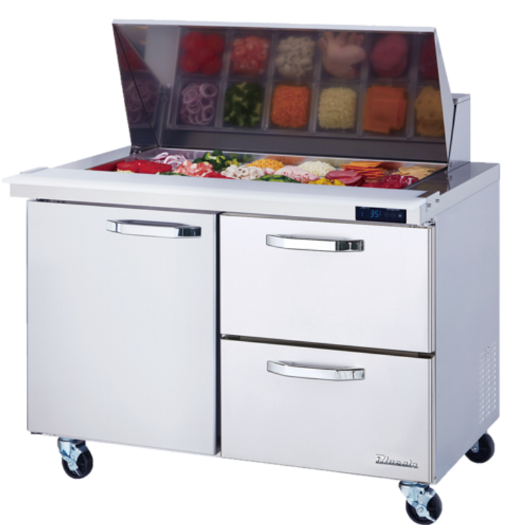 BLMT48-D2R-HC | 48' | Refrigerated Counter, Mega Top Sandwich / Salad Unit