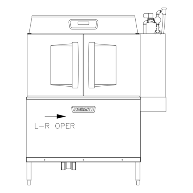 CL54EN-ADV+BUILDUP | 54' | Dishwasher, Conveyor Type