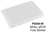 Pure•Amp™ 384-Well qPCR Plate, Fully Skirted, White/Opaque, 30 µL, Roche® Type, Two-Notch | 50/pk | Cat # P9384-W