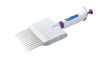 Pearl® Adjustable Micro Pipette 12 Channel, 30-300ul, White/Purple