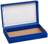 Premium Microscope Slide Box, 25-Place, Cork, Blue