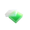 Heathrow Scientific 120036 81-Well Tube Storage Box, Green, Pack of 5