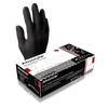Supermax Aurelia® Absolute™ Black Nitrile Exam Gloves, Medium | Honeycomb Textured, High Contrast Satin Black, Powder-Free | Chemo-Rated & Fentanyl Resistant | 200/Box | Cat # 98997