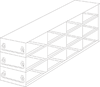 UFD-432 upright freezer drawer rack dimensional drawing showing nominal height 7.13 inches, width 5.13 inches, length 22.31 inches, compartment size 5.38 x 2.13 x 5.25 inches