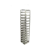 Stainless Steel Vertical Freezer Rack with Spring Clips for Standard 2" Boxes | 13 Boxes High | Chest & LN2 Freezers | Double-Welded | Rack Only | Cat # CF-13-2-S
