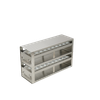Stainless steel upright freezer drawer rack with 2 drawers for 50 mL conical centrifuge tubes, 16 11/16 inches deep