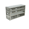 Stainless steel combination upright freezer rack for 2-inch boxes and 15 mL conical centrifuge tubes