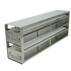 Stainless steel upright freezer drawer rack with 2 drawers for 15 mL conical centrifuge tubes, 26 15/16 inches deep