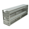 Stainless steel upright freezer drawer rack with 2 drawers for 50 mL conical centrifuge tubes, 26 15/16 inches deep