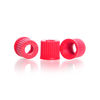 DURAN 292270508 GL 14 Open Topped Screw Cap, with central aperture, PBT, red, Pack of 10