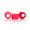 DURAN 292270902 GL 25 Open Topped Screw Cap, with central aperture, PBT, red, Pack of 10